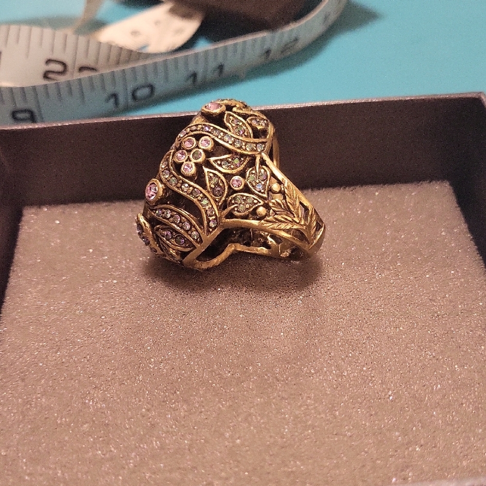 Heidi Daus Purple and Gold Statement Ring - Picture 3 of 4